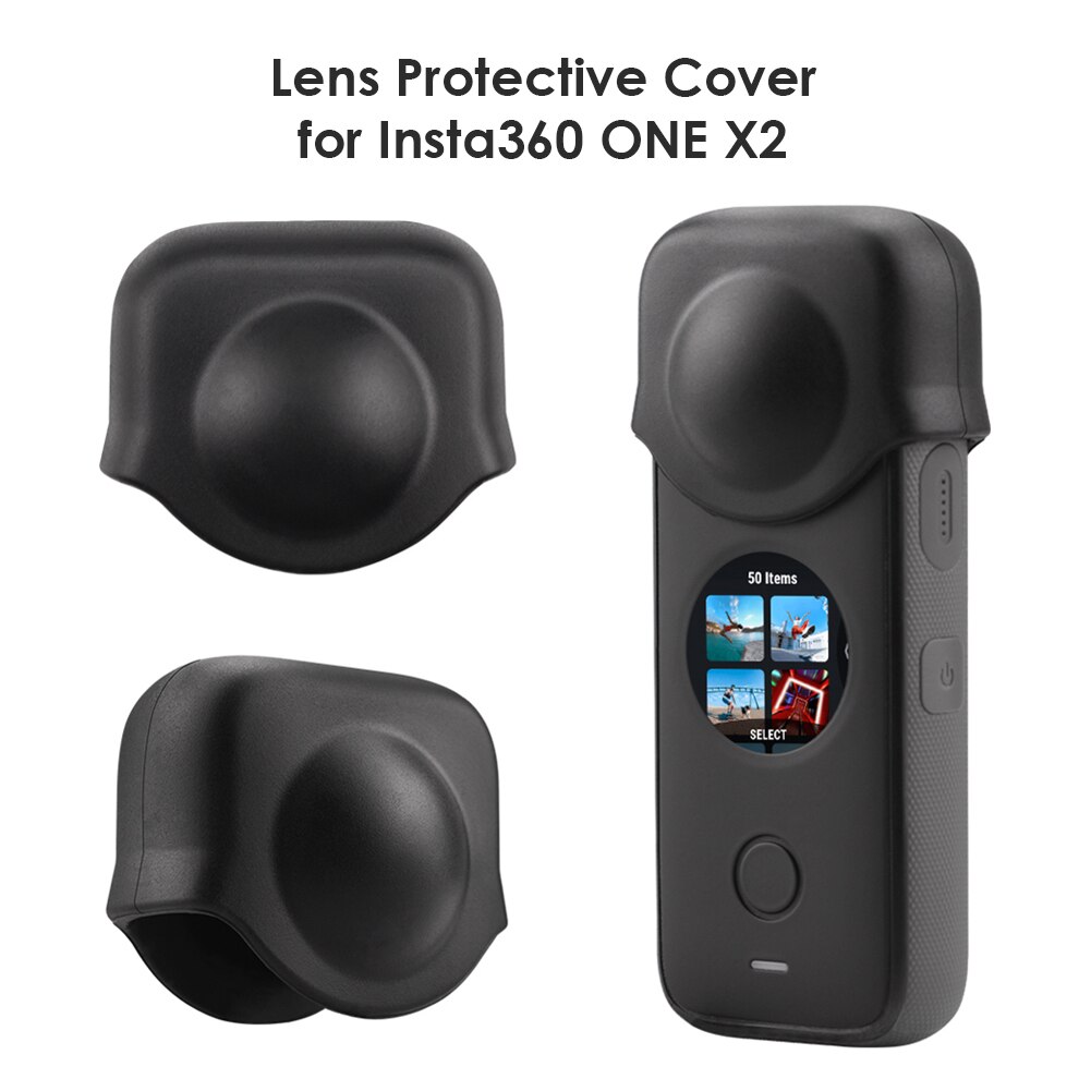Capuchon d&#39;objectif en Silicone pour caméra de sport Insta360 ONE X2, protecteur antidérapant, anti-chutes, anti-rayures