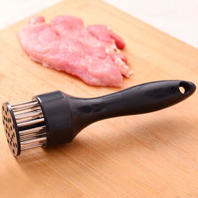 Kitchen stainless steel gadget meat tenderizer needle steak pork chops loose household meat hammer Food Cooking Meat Tool: black