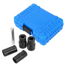 5Pcs Twist Socket Set Locking Wheel Nut Bolt Stud Extractor Removers 17mm 19mm 21mm 22mm Socket carbon steel