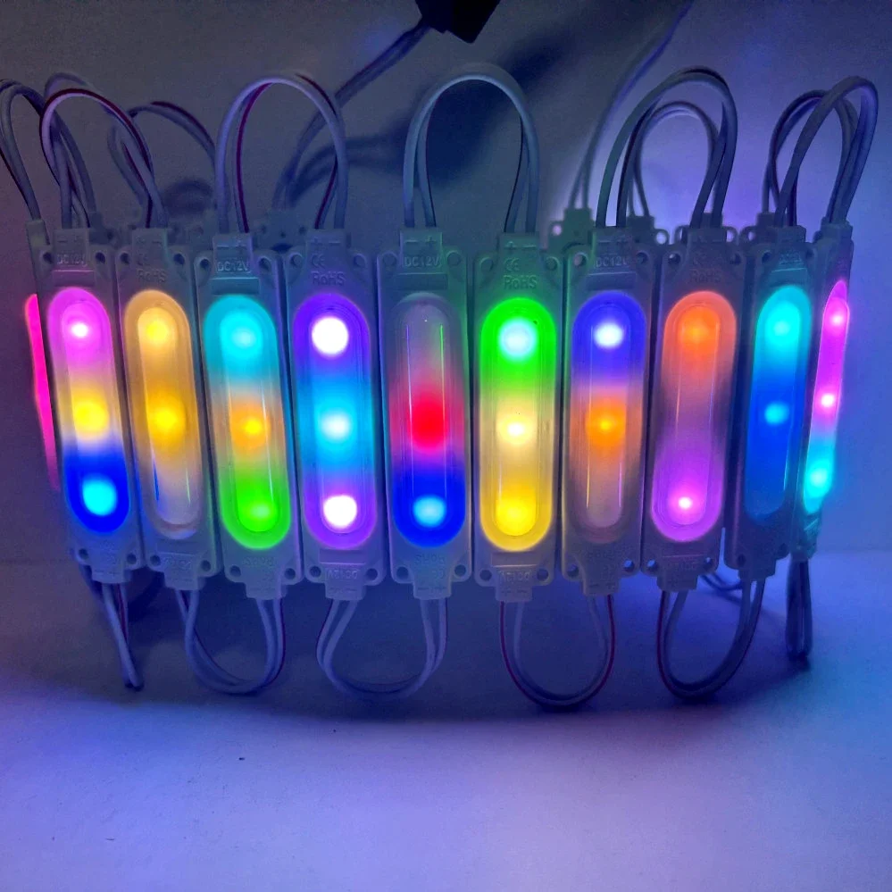 12V Multicolour RGB Highlight with Lens Led Module Waterproof IP65 Foldable COB Light Strip Backlight Shop Banner Car Decoration: MULTI