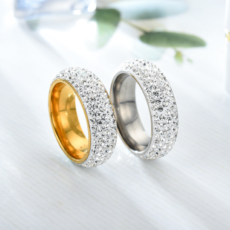Anillo helado de lujo para hombre, anillos gruesos de acero de titanio para hombres y mujeres, accesorios de joyería de para parejas, , estilo coreano