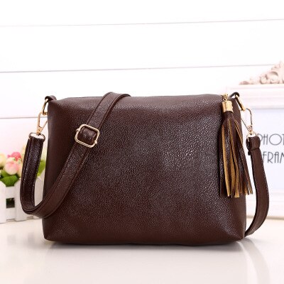 Bokinslon Schoudertassen Voor Vrouwen PU Lederen Vrouw Crossbody Tas Effen Kleur Kleine verse Vrouwen Populaire Tassen: Dark brown