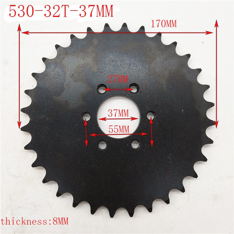 Rear Sprocket 530 32T tooth 37mm Chain Sprocket Fit China 150CC 200CC 250CC ATV Pit Dirt Bike Motorcycle Parts