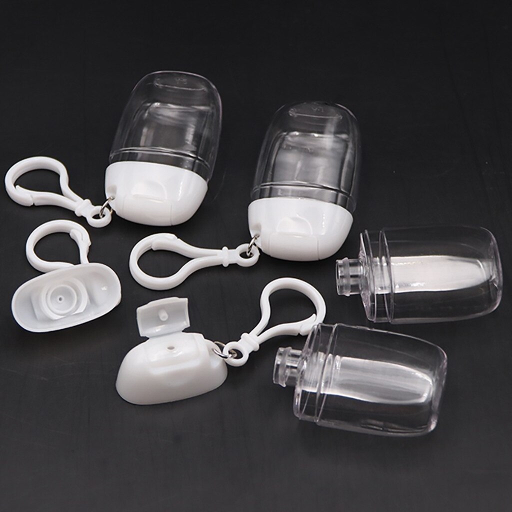 30ML Portable Hand Sanitizer Squeeze Bottle Silicone Refillable Bottles with Hook Travel Sanitizer Container Squeeze Sub-bottle