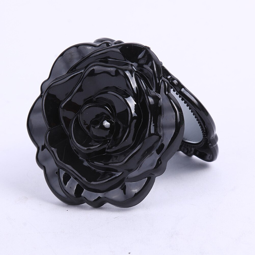 Multicolor mini rose blomst dobbeltsidig rundt speil bærbar reise stereo skjønnhet makeup verktøy fint