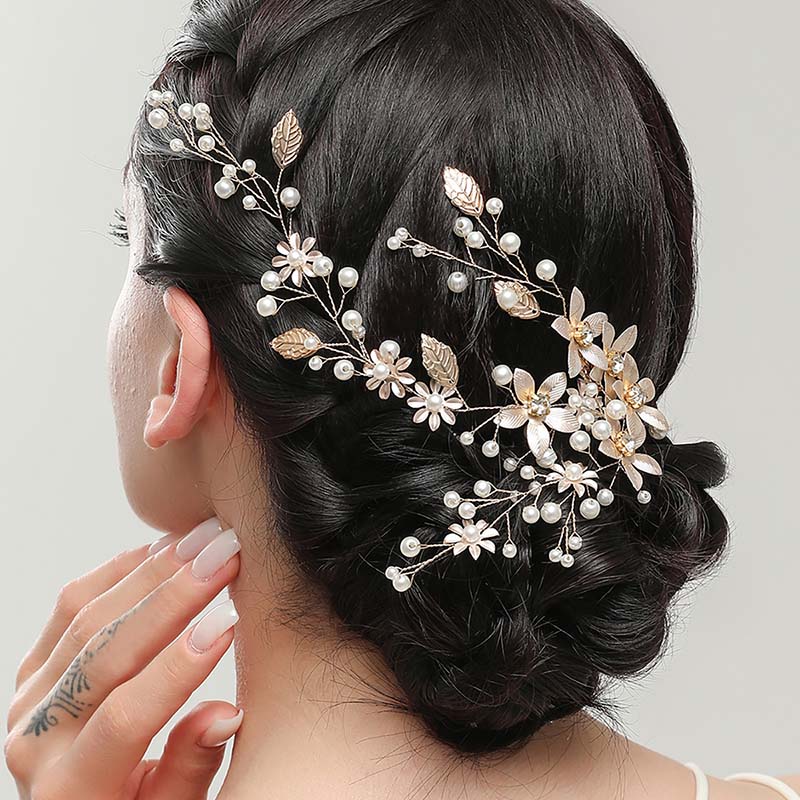 Nuevos accesorios para el cabello de boda, cinturón para el cabello con perlas de cristal, diadema nupcial para boda, adorno para el cabello, joyería para el cabello, tocado de novia, diadema