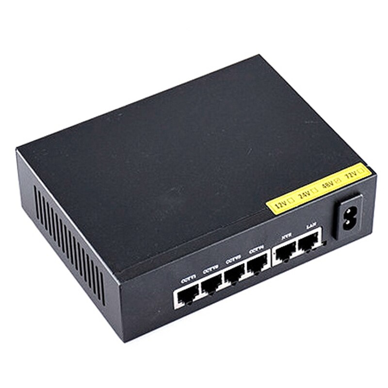 Standaard 6-Poort 100M Poe Switch Netwerk Kabel Splitter 4 + 2 Monitoring Switch: GS
