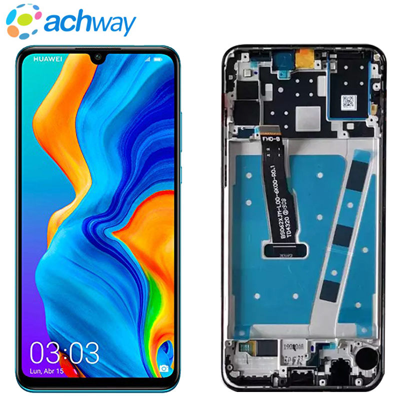 opprinnelig lcd med ramme til huawei  p30 lite lcd -skjerm til huawei  p30 lite skjerm nova 4e mar -lx1 lx2 al01 erstatning