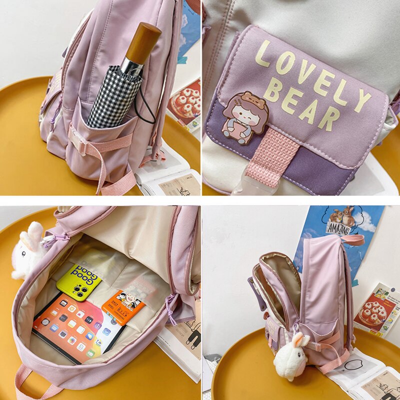 2022 zaino da viaggio per donna di grande capacità zaino da scuola impermeabile multi-tasca femminile zaini per Laptop tascabili trasparenti