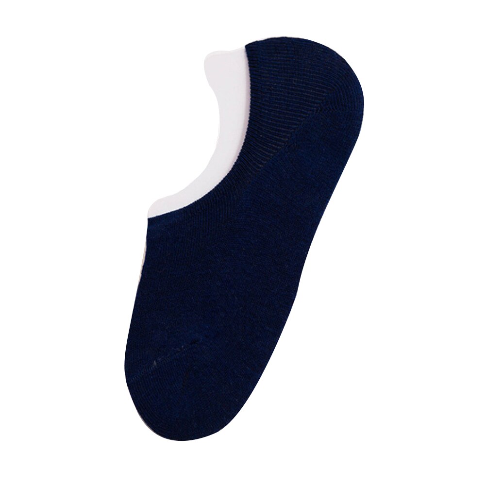 10 /5 /1 par sommer forår low cut ankel herrestrømper åndbare solid mesh mandlige bådstrømper sorte hvide grå sportsokker: Marineblå stil 3 / 5 par