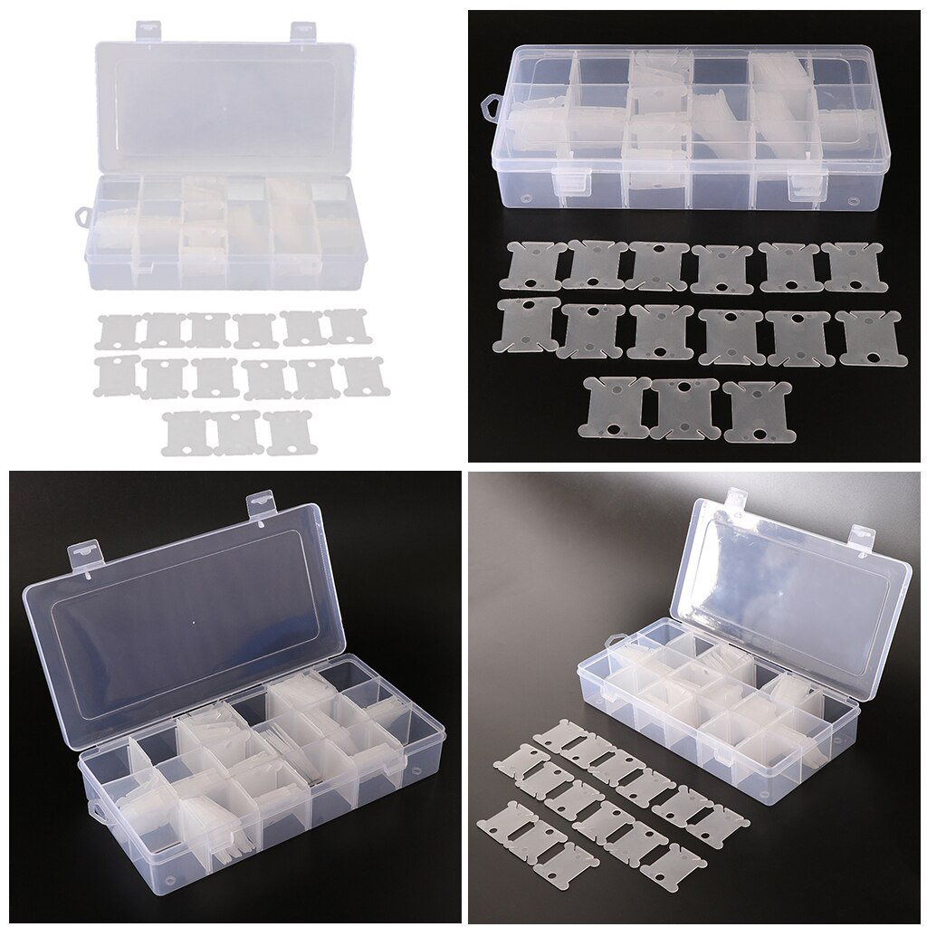 2 Stuks Lege Kruissteek Draad Organizer Doos En 240Pcs Floss Spoel, diy Naaibenodigdheden Floss Opbergdoos Borduren Levert