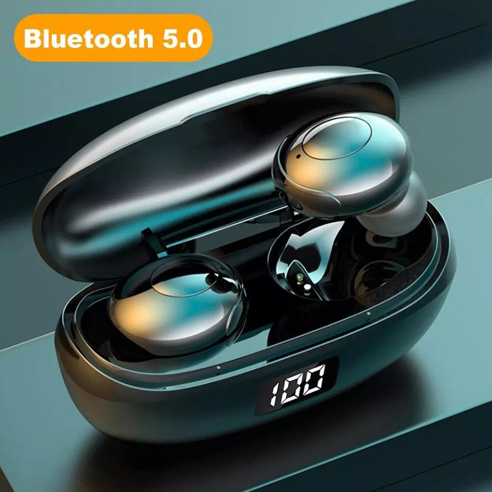 Bluetooth Headset Headset Earbud Bluetooth Earphones Wireless Bluetooth 5.0 Headset Earbuds Noise Cancelling Waterproof Black