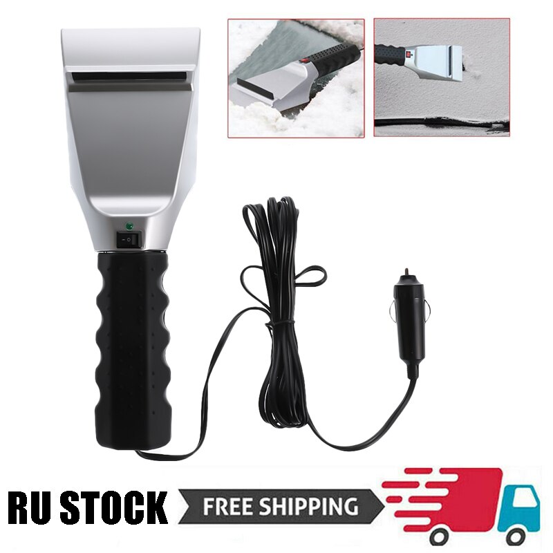 12V Electric Heated Car Ice Scraper Automobiles Winter Car Accessories Snow Removal Shovel Windshield Glass Defrost Clean Tools