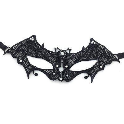 Masque en dentelle de diamant, accessoires d&#39;halloween, demi-visage noir, Sexy, princesse, bandeau pour femme adulte: A