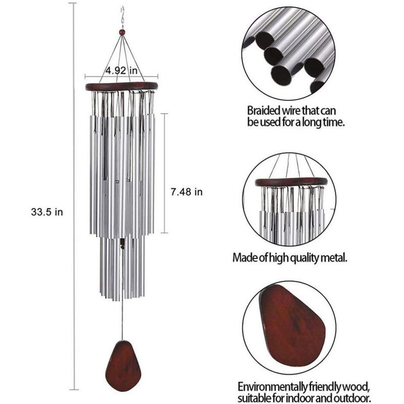 Large 12/27 Tubes Wind Chime Chapel Bells Wind Chimes Outdoor Garden Home Decor Multi-tube Anti-rust Wind Chimes