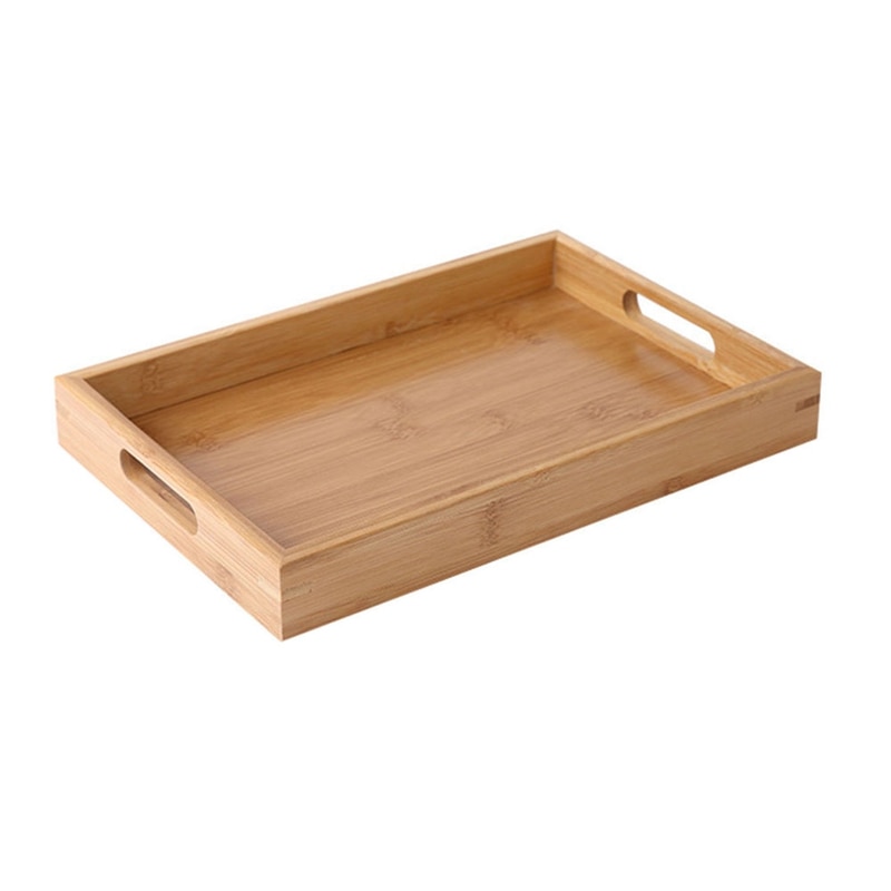 Rectangular Wooden Serving Tray Tea Cutlery Trays Storage Pallet Fruit Plate Decoration Food Bamboo