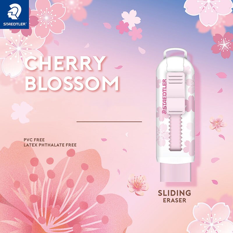 1Pc STAEDTLER de Alemania Push-Pull Sakura goma de borrar limpio la seguridad y la protección del medio ambiente luz serie de Color papelería