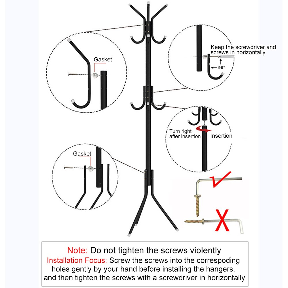 Multifunction Coat Hat Rack Floor Stand Simple Clothes Rack Tree Removable Clothes Hanging Hanger Hat And Coat Stand
