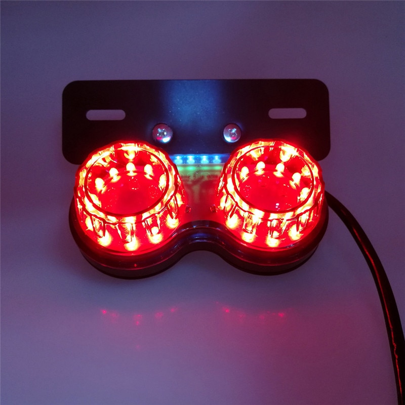 Universal twin dual motorcykel baglygte baglygte led motorcykel baglygte blinklys bremse nummerpladeholder lys
