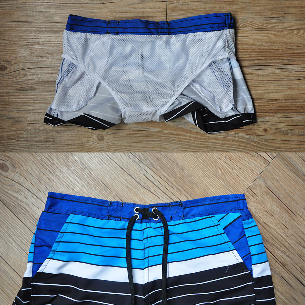 Striped Patchwork Drawstring Swimwear Shorts Men-Sports Beach Shorts Loose Casual Comfortable Male Sweatpants pants