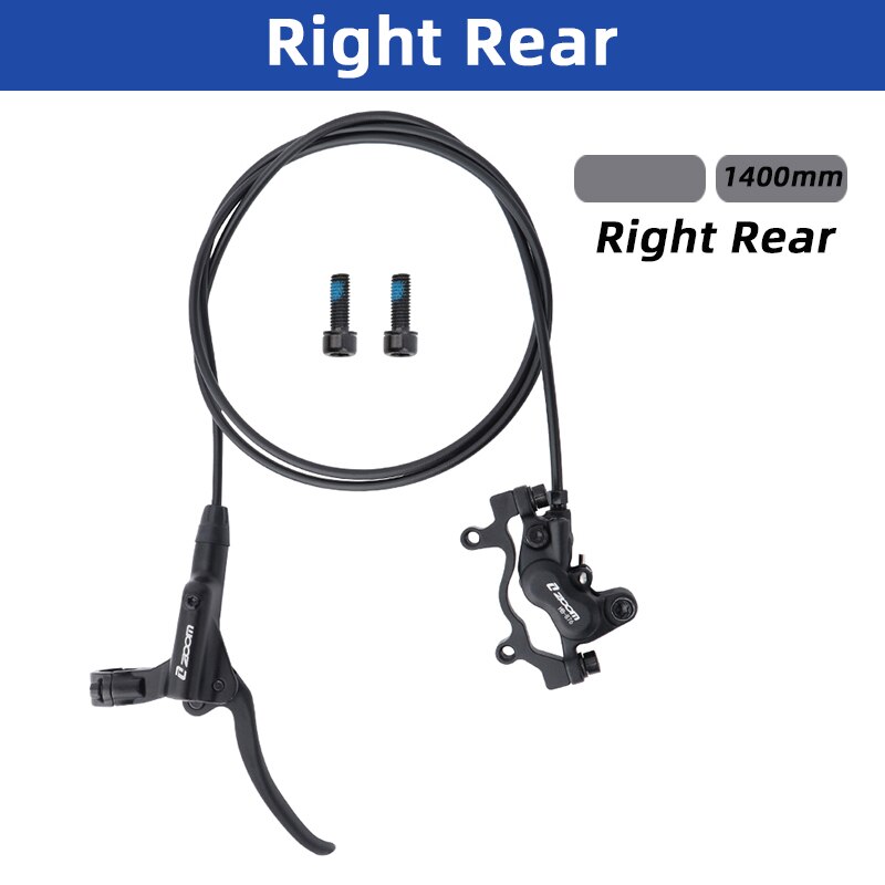 Zoom Hb876 Mtb 4 Piston Aluminium Alloy Hydraulic Oil Pressure Brake 800/1400mm Mountain Bike Brake With Resin Brake Pads: black right rear