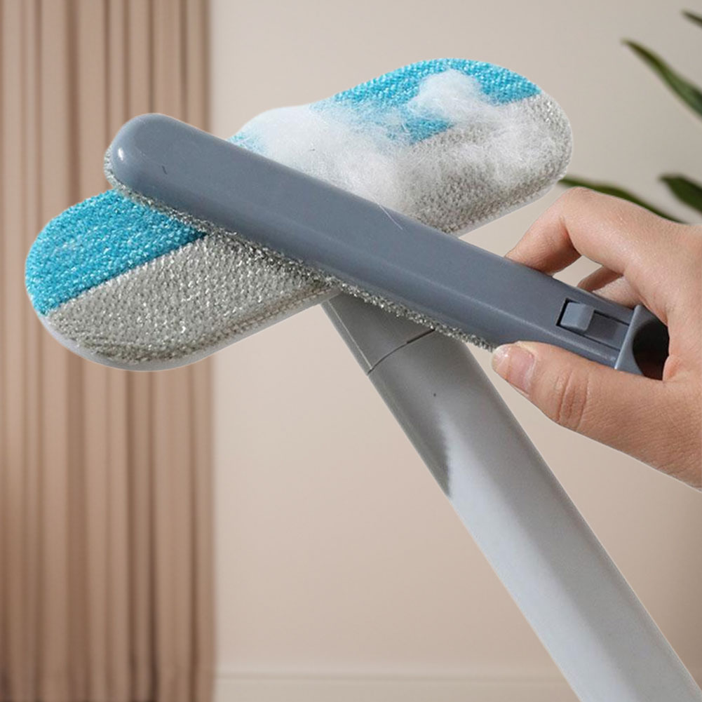 Multifunctional Pet Hair Remover Long Handle Window Cleaning Brush Hair Cleaner Brush with Squeegee Pet Fur Cleaning Tool