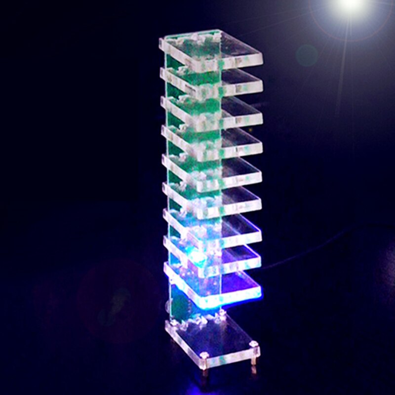 Diy vu meter 10 niveau kolonne lys førte elektronisk krystal lyd kontrol musikspektrum til hjemmebiograf