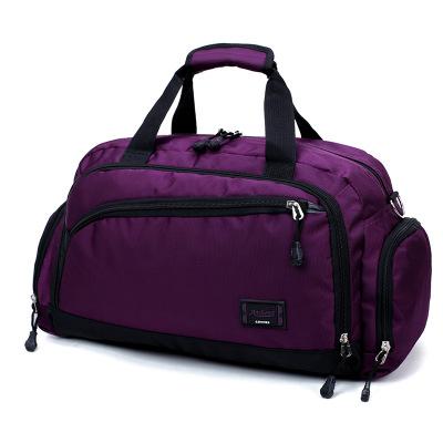 Große sport-umhängetasche, kurze reisetasche mit mehreren fächern, gepäcktasche mit gurt, reisetasche für damen, reisetasche: Reisetasche - lila