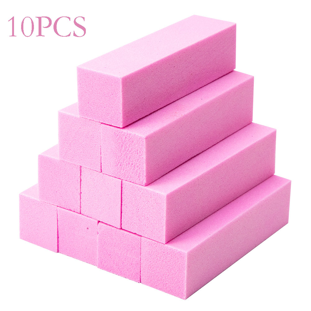 1/5/10pcs Pink Form Nail Buffers Sponge Nail File Buffer Block Polish Manicure Pedicure Sanding Buffer Strips Nail Art Tool
