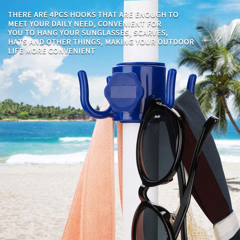 4 Hooks Garden Umbrella Bracket Beach Umbrella Hanging Hook Adjustable Yard Awnings Hanger Portable Parasol Storage Holder