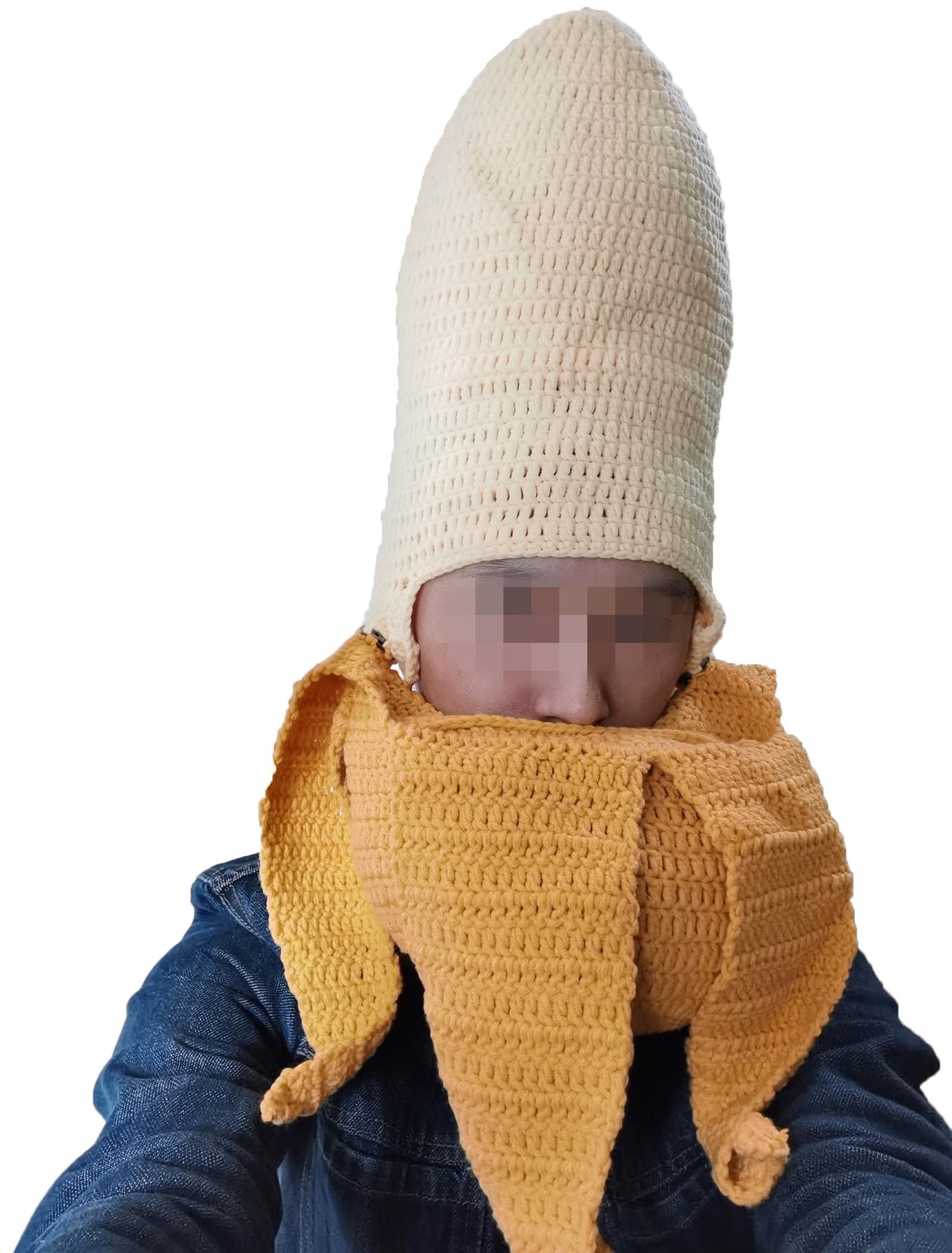 Bomhcs hauska pipo 100%  käsintehty neulottu hattu uudesti halloween juhla syntymäpäivä joulu: Banaani