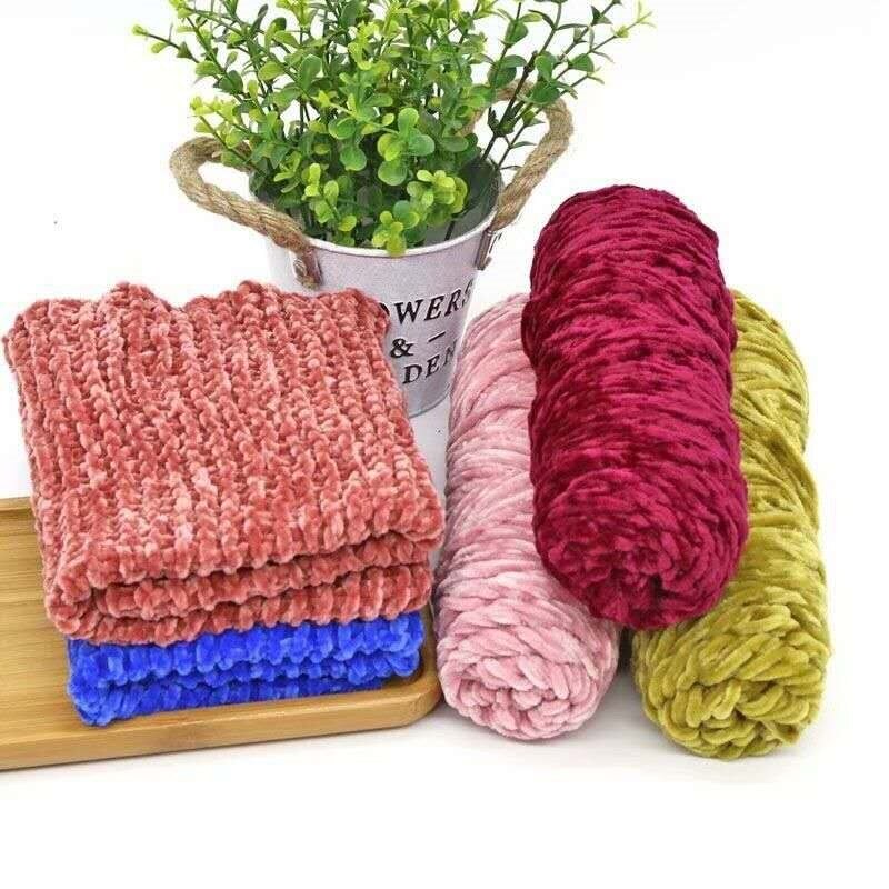 1 Roll Chenille Yarn Threads Knitting Velvet Yarn Crochet DIY Knitting Yarn Craft For Cardigan Scarf Baby Blanket Crochet