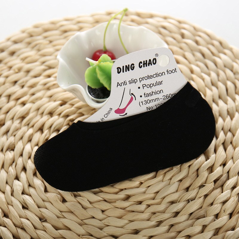 5 Pairs Summer Candy Color Invisible Non-slip Low Cut Socks Female Women Casual Cotton Breathable Girls Ankle Boat Socks: Black
