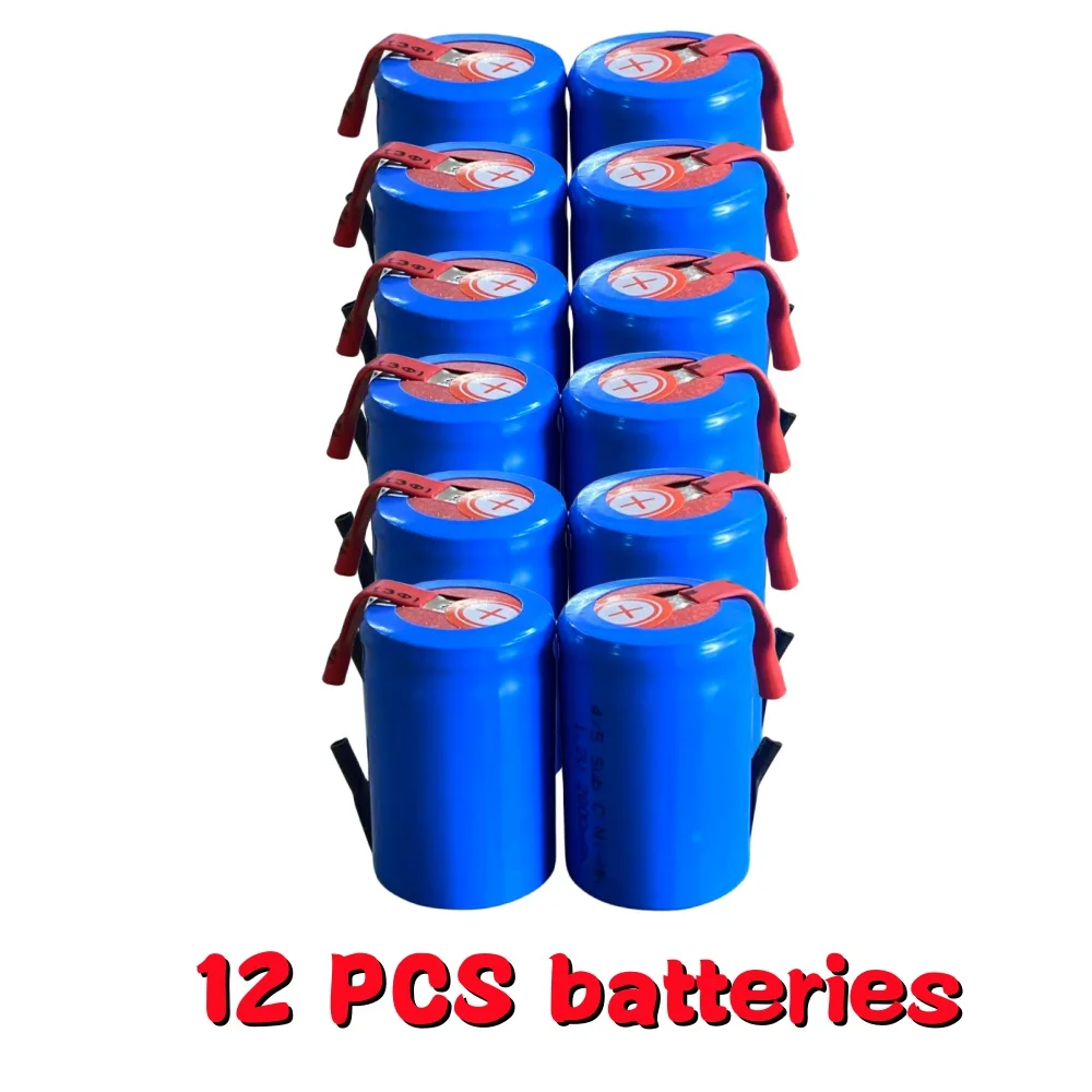 Baterías Ni-MH recargables de alta descarga con pestañas de soldadura, 1,2 V, 2800mAh, 4/5 SC Sub C: Rosa