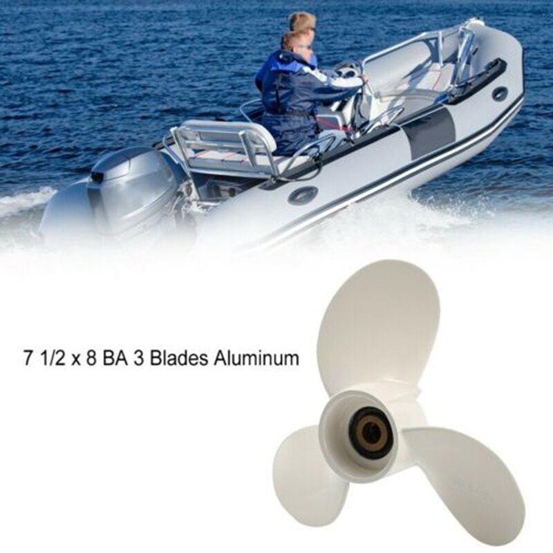 Hélice marina de 3 aspas 7 1/2x8 -BA tipo para Yamaha 2-6 caballos de fuerza