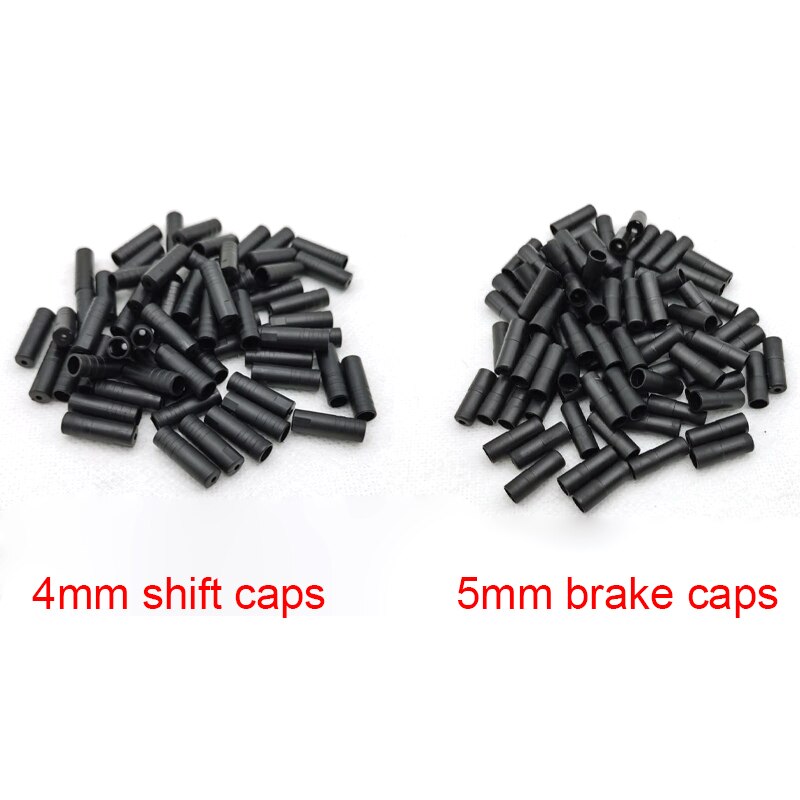 50 Pcs / 100 Pcs 4mm 5mm Road Mountain Bike Brake Shift Derailleur Cable End Crimps Bicycle Wire Cable End Caps Housing Ferrules
