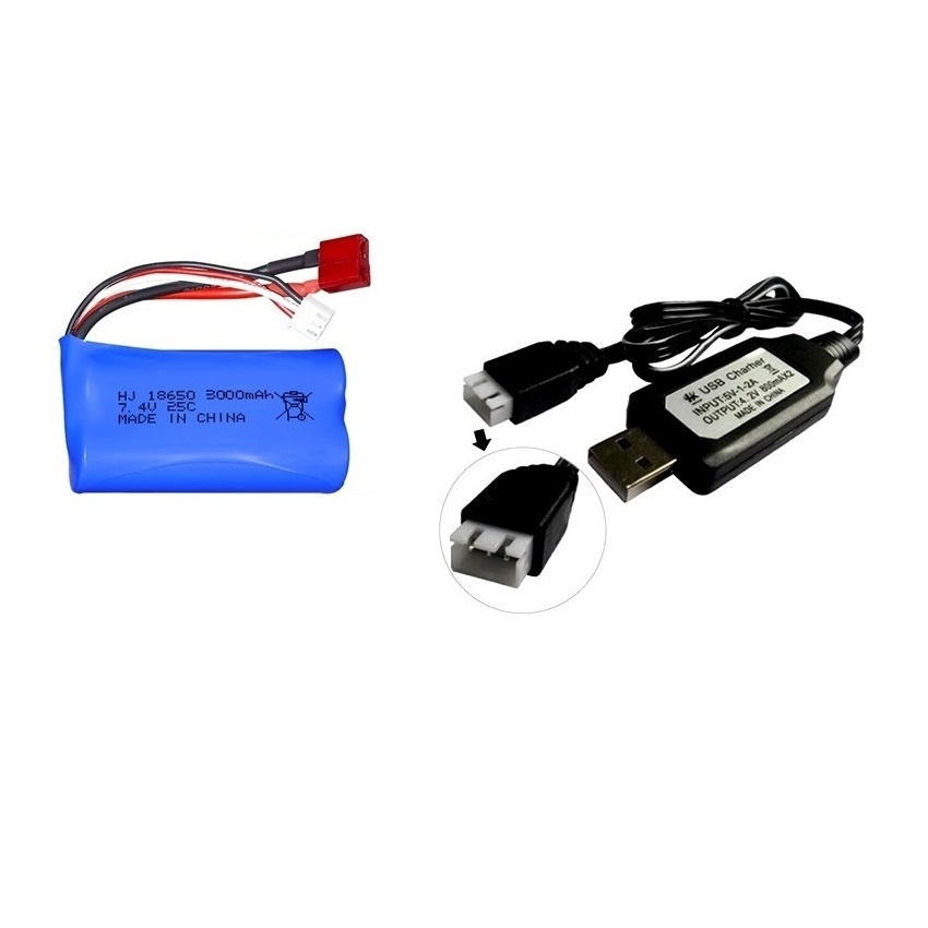Batterie Pour Wltoys 144001 A959-B A969-B A979-B K929-B 12428 12423 10428 RC Voiture Pièces De Rechange 18650 2S 7.4V 3000mah lipo Batterie: Pastèque rouge