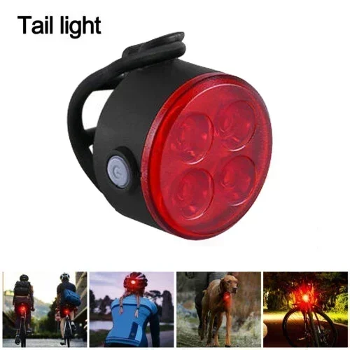 BUCKLOS Bike Light Set Rechargeable Rear Light Front Lamp Waterproof Riding Headlight USB MTB Taillight Led 1PC Cycling Parts: PURPLE