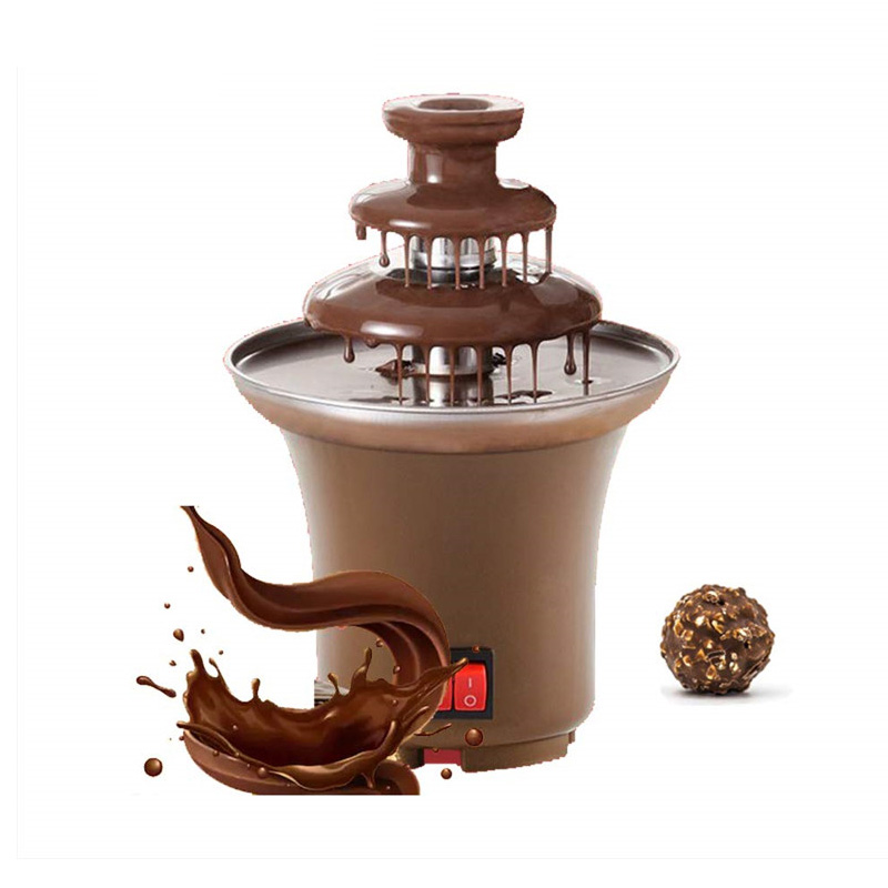3 lag mini chokolade springvand fondue sæt chokoladesmelte med varmemaskine diy smelte vandfald gryde smeltning