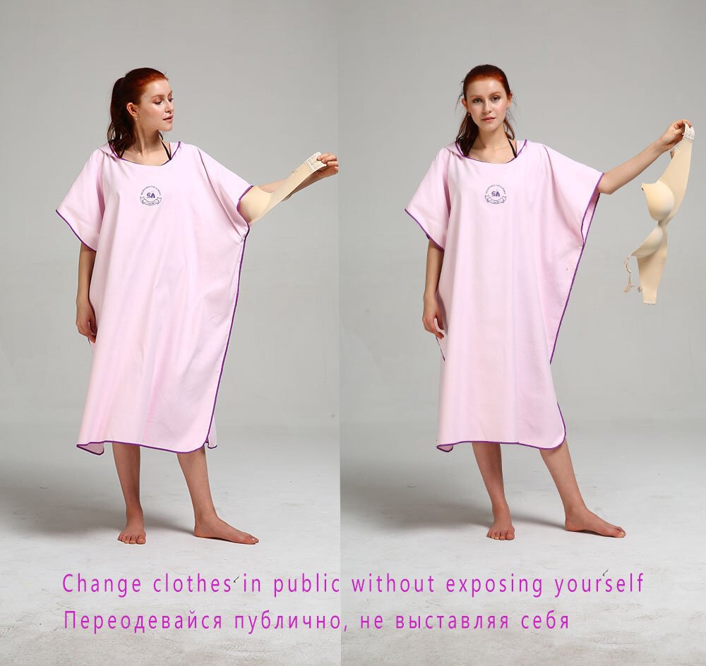 Ensfarget surfe poncho tykke menn og kvinner skift kjortel svømming en størrelse passer alle badekåper i mikrofiber
