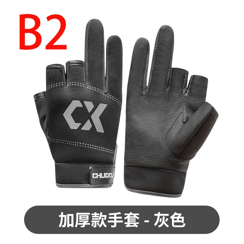 4 colors Sunscreen stab proof waterproof and ultra thin fishing equipment special three finger flying anti slip Fishing Gloves: Red