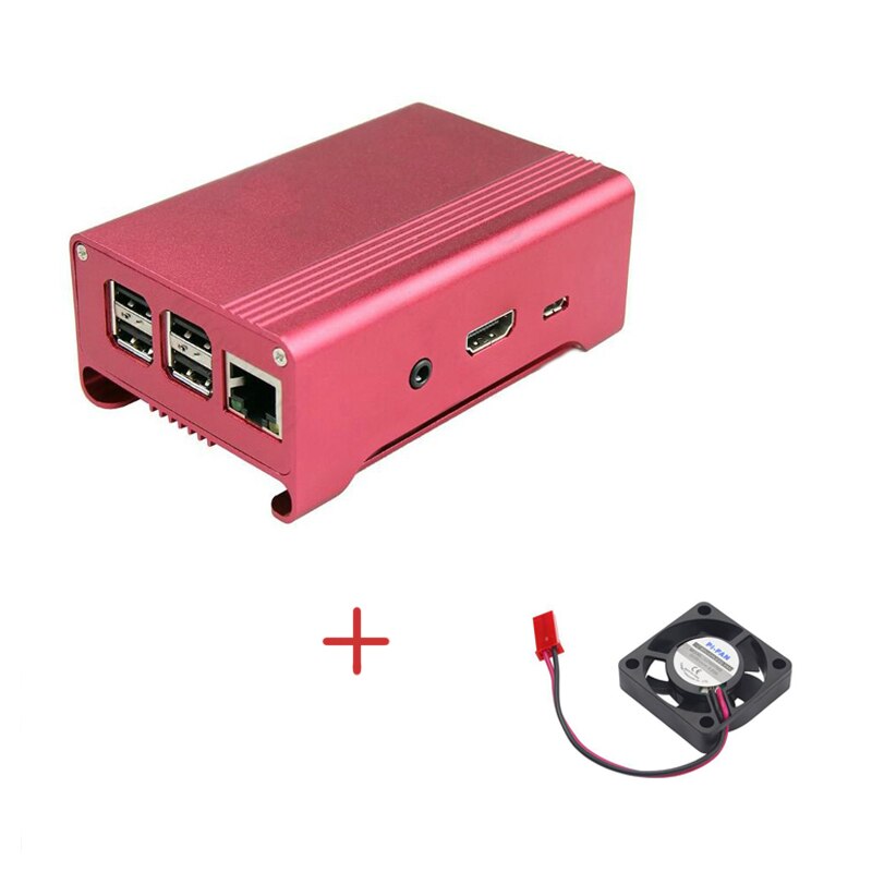 Raspberry Pi 3 Model B+ Aluminum Case with Cooling Fan Black Sliver Aluminum Alloy Enclosure Box Cover Shell for Raspberry Pi 3