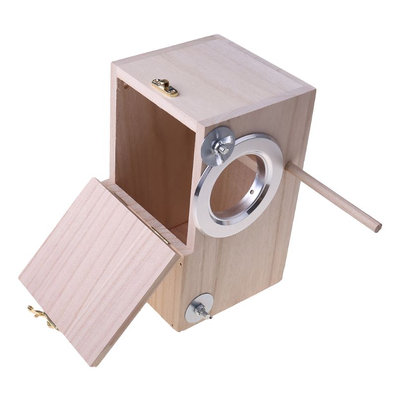 Wooden Bird Nesting Breeding Box House Parakeet Mating Case with Clear Window for c.ckatiel Finch Canaries Lovebird Conure