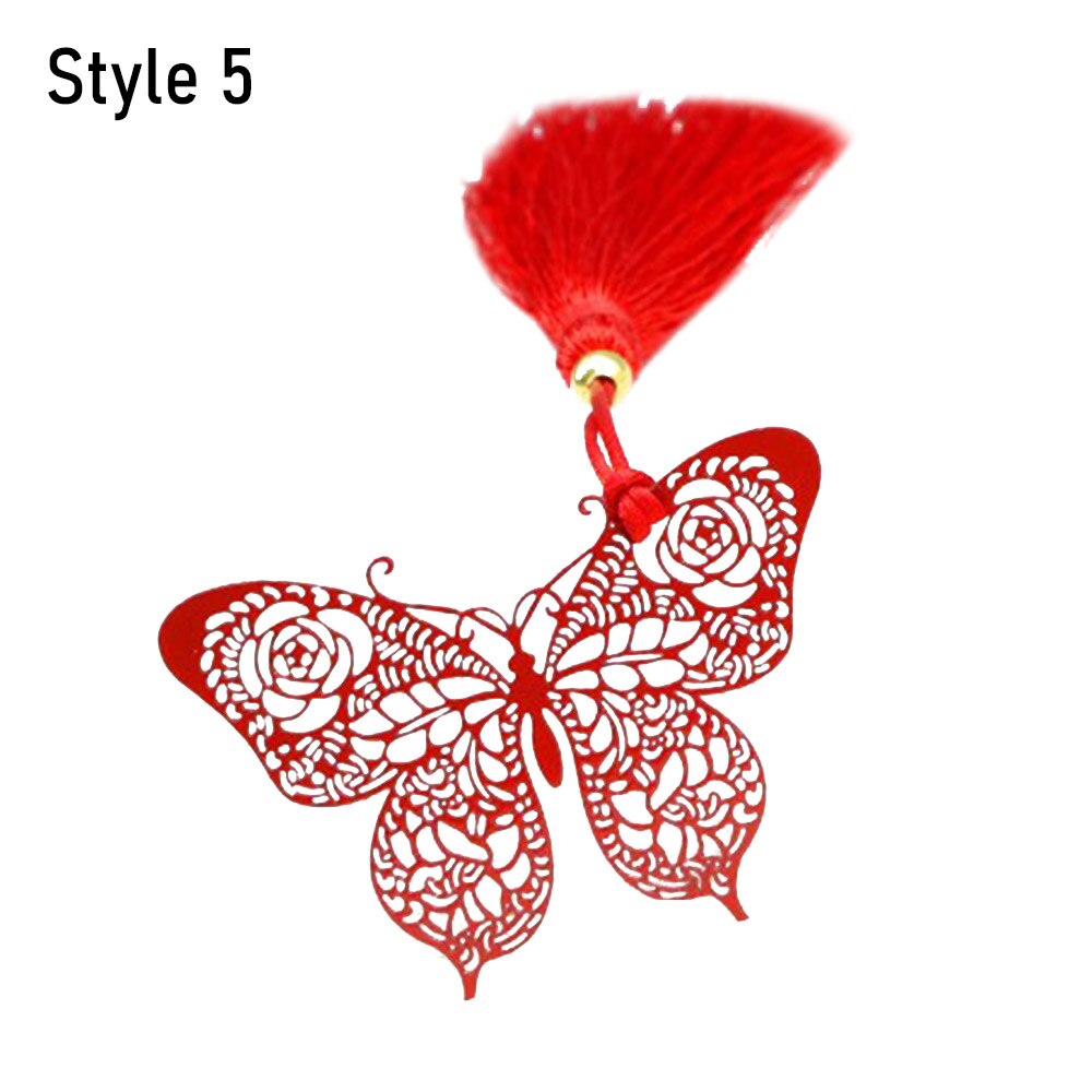 1PC Metal Butterfly Bookmark Ribbons Long Tail Student Book Marker Kawaii Cartoon Bookmark Office School Stationery: 5