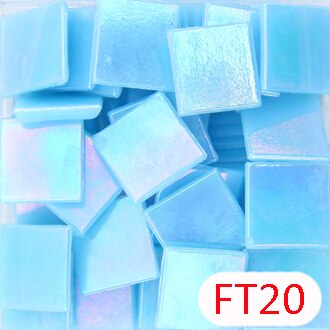 200g/68 stk 20 x 20mm 3/4 tommer fancy kvartsmosaik irideret glas iriserende glasfliser, glaslegemini mini, materialeleverandør: Ft20