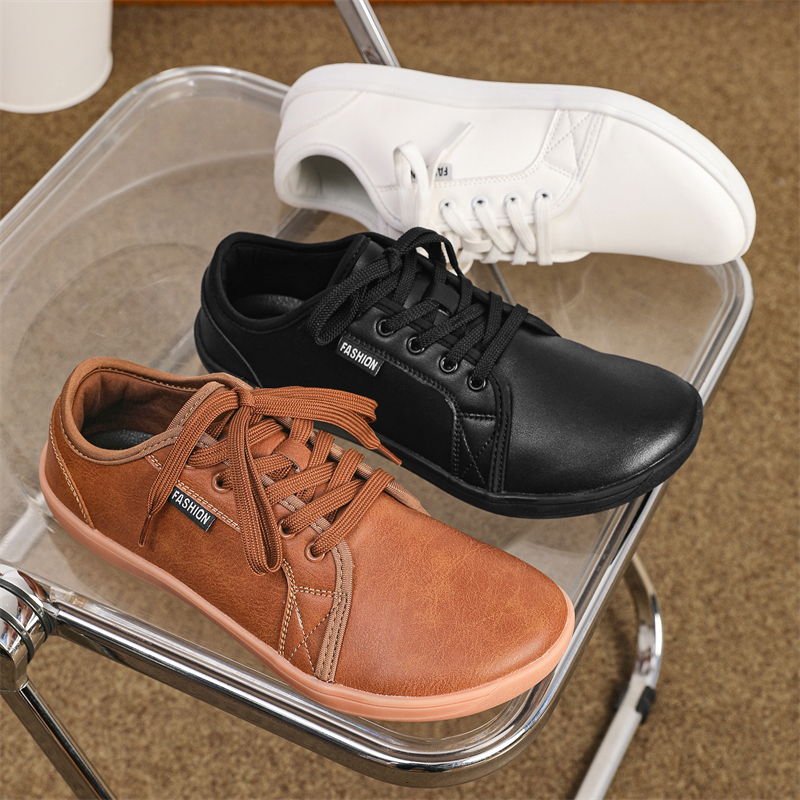 Minimalistischer Schuh, Größe 37–48, für Herren und Damen, breiter Zehenbereich, Barfuß, lässig, Kunstleder, leichte wandern-Sportschuhe