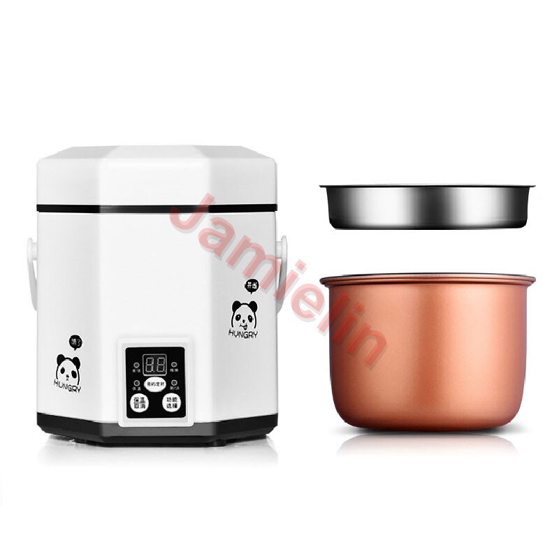 Jamielin elektrisk varmebeholder mini riskoger 1.2l mini riskoger lille 2 lags dampkoger multifunktions kogegryde