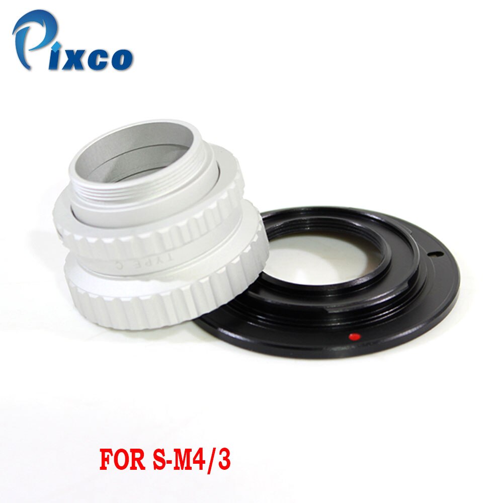 Pixco S-M4/3 Lens Adapter Pak Voor S Mount Lens C Mount Camera + C Mount Film Lens micro Four Thirds 4/3 Camera