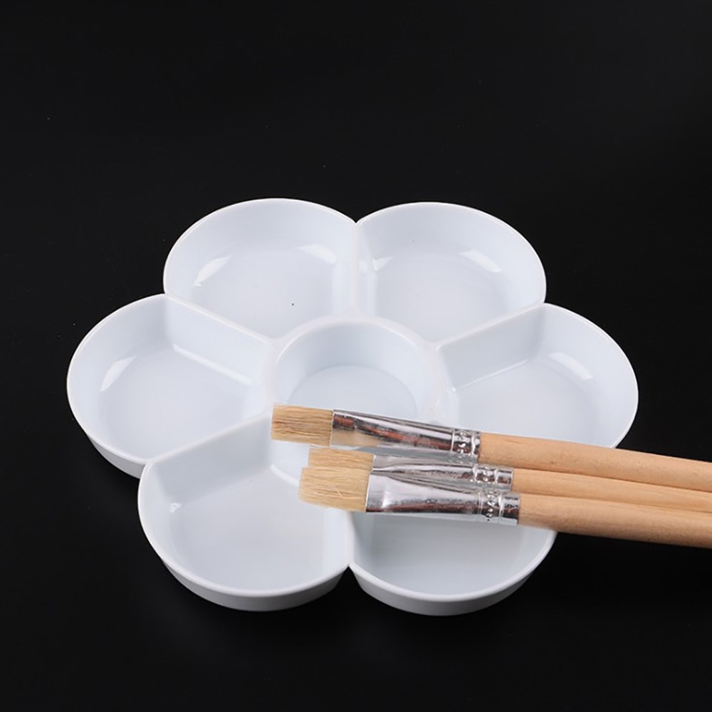 Plastic Palette Art Paint Plastic Drawing Tray Color Palette for Oil Watercolour White Painting Pallet School Painting Tools