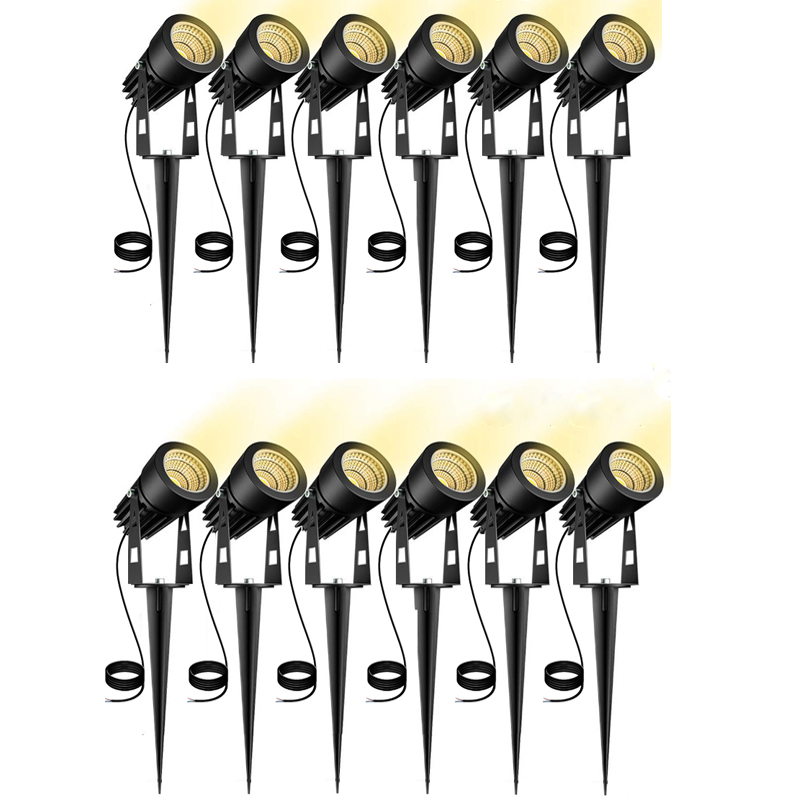 Hem aluminium led trädgårdsbelysning 5w utomhus spik gräsmatta lampa vattentät belysning led spotlights 0.5 meter kabel  ac110 v 220v dc12v
